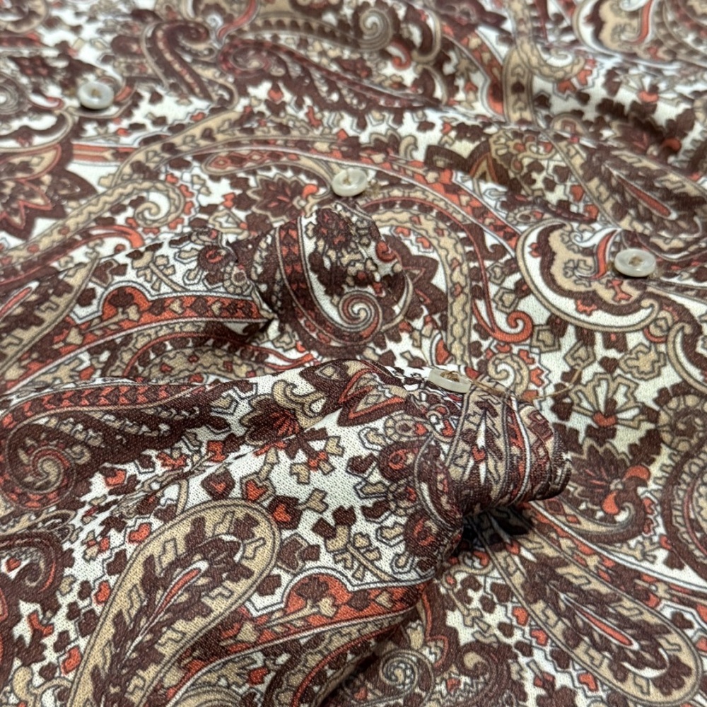 Vintage Fire Islander Paisley Blouse Size 16 Long Sleeve Made USA 70s Boho - Picture 6 of 9